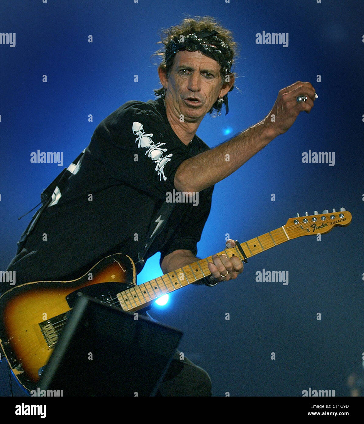 Der Rolling Stones im Konzert, Glasgow 2003 - Keith Richards Stockfoto