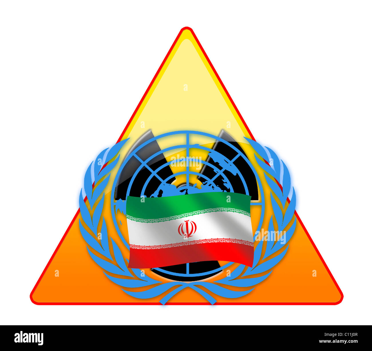 Symbolisches Bild, Atomstreit zwischen Iran und den Vereinten Nationen, der internationalen Gemeinschaft Stockfoto