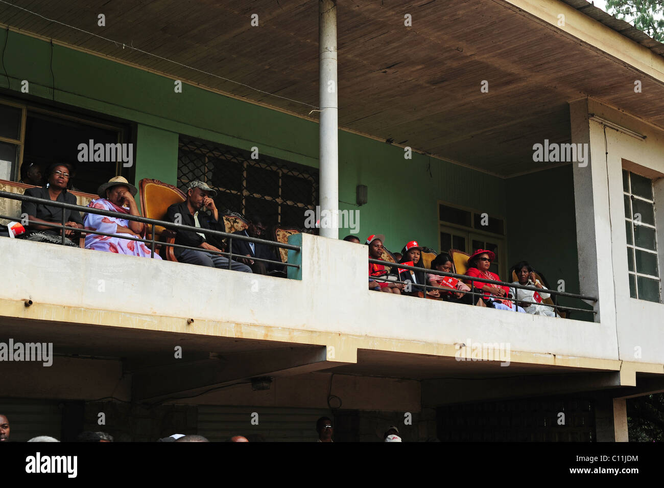 Antananarivo, Madagaskar friedliche Demonstration Haus des ex-madagassische Präsident Albert Zafy gegen aktuelle Übergang Hut Stockfoto