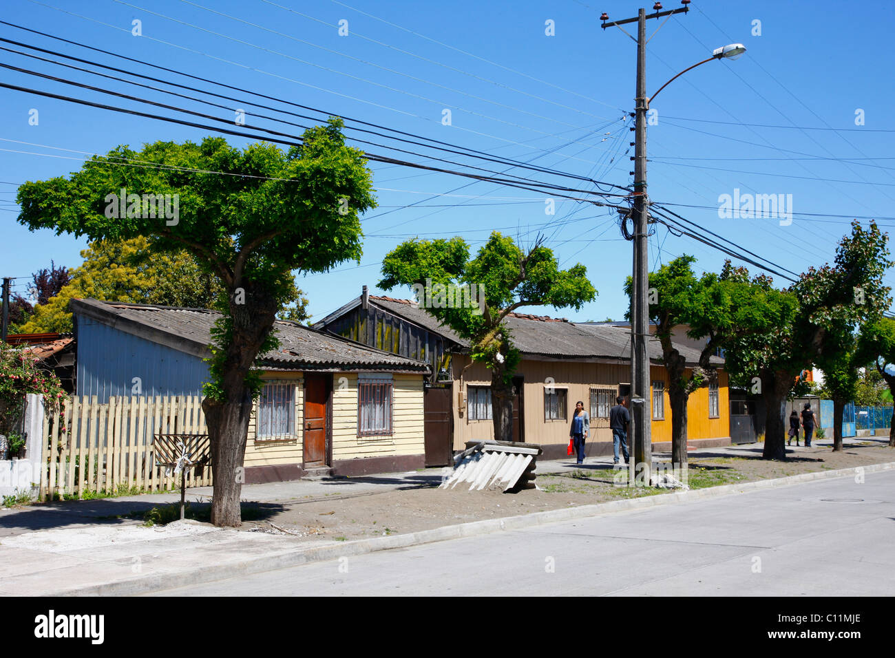 Wohnhaus, Bergbau Stadt Lota, Chile, Südamerika Stockfoto