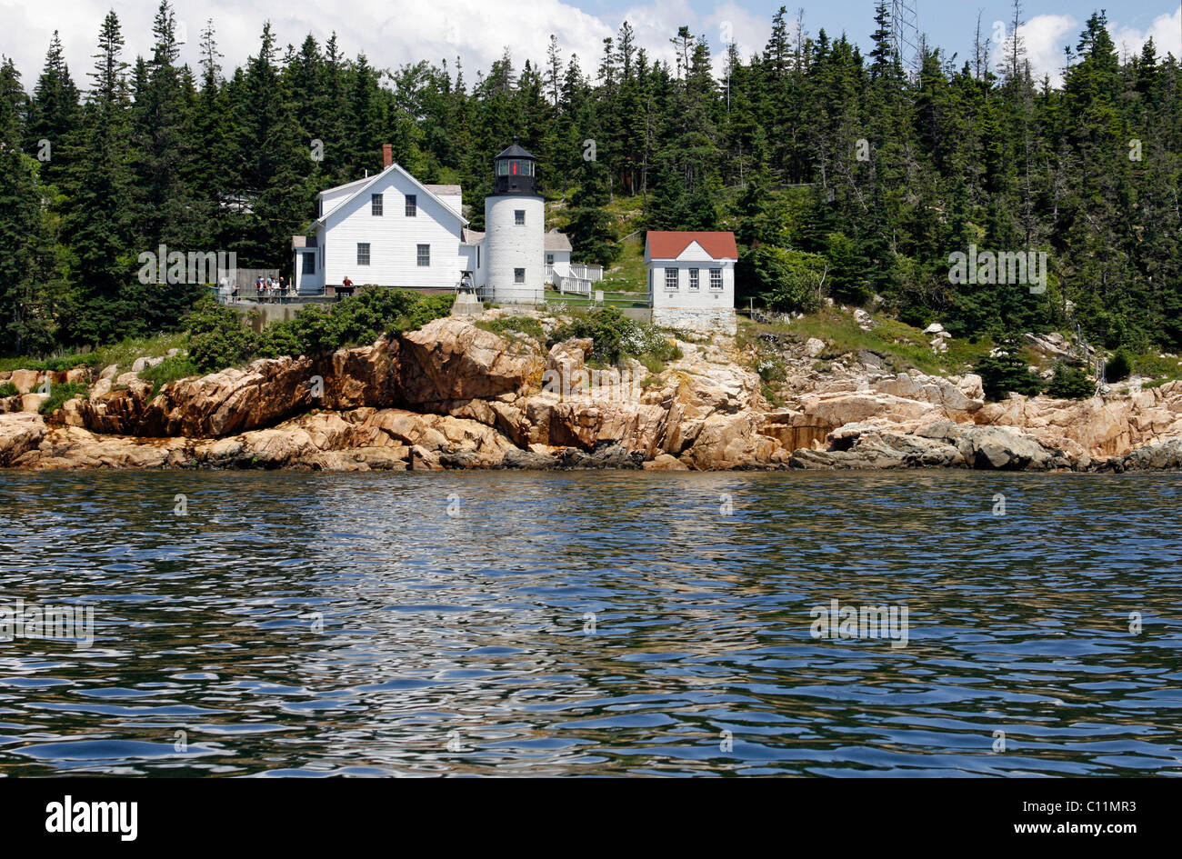 Küste von Bass Harbor Leuchtturm, Maine, New England, USA Stockfoto