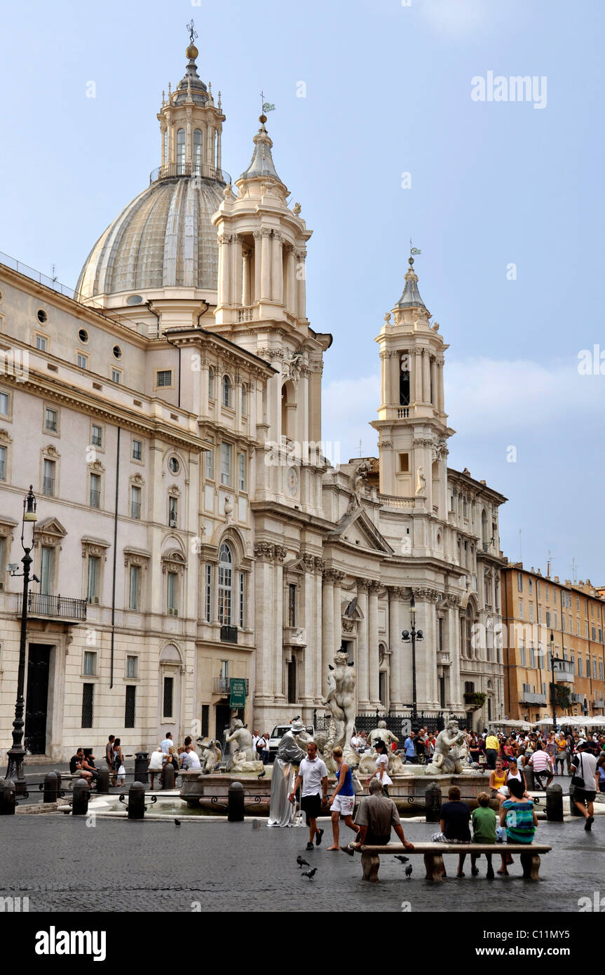 Sant'Agnese in Agone Basilika, Piazza Navona Kirchplatz, Rom, Latium, Italien, Europa Stockfoto