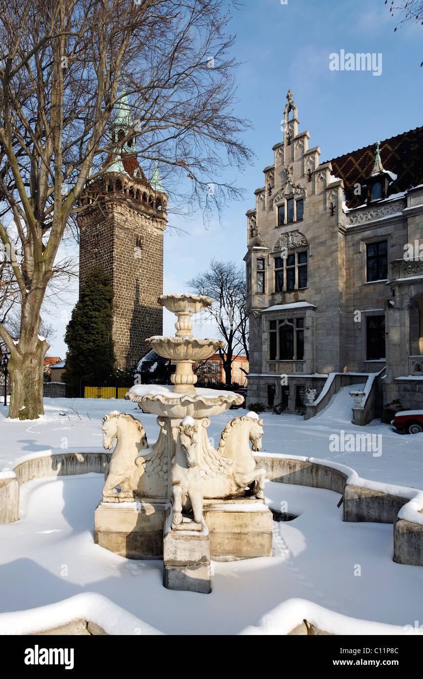 Herrschaftliche Villa im Neo-gotischen Stil, "Zum Markgrafen" castle Hotel, Quedlinburg, Harz, Sachsen-Anhalt, Deutschland, Europa Stockfoto