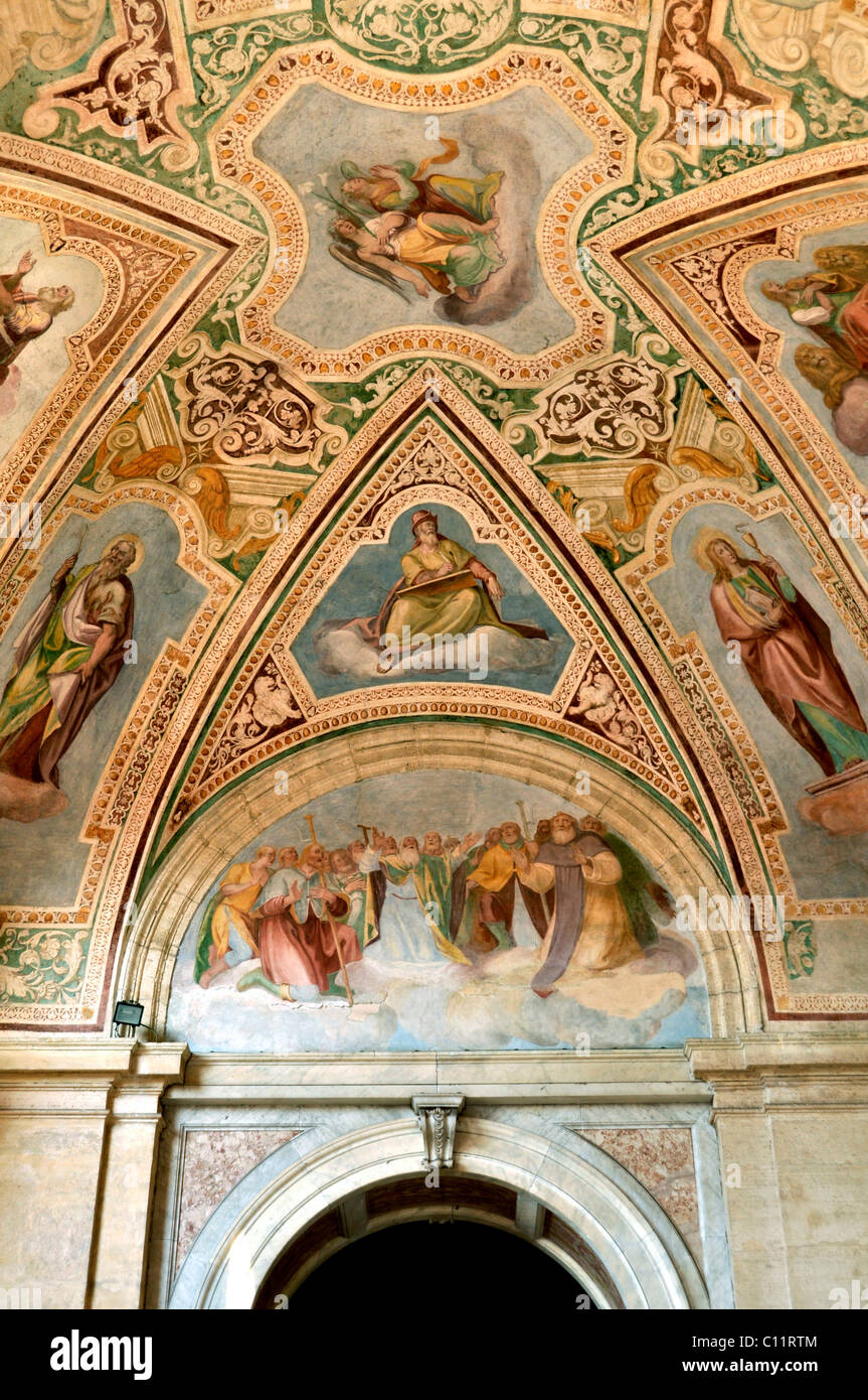 Deckenfresken in der Vorhalle der Loggia Delle Benedizioni, Basilika San Giovanni in Laterano, Rom, Latium, Italien, Europa Stockfoto