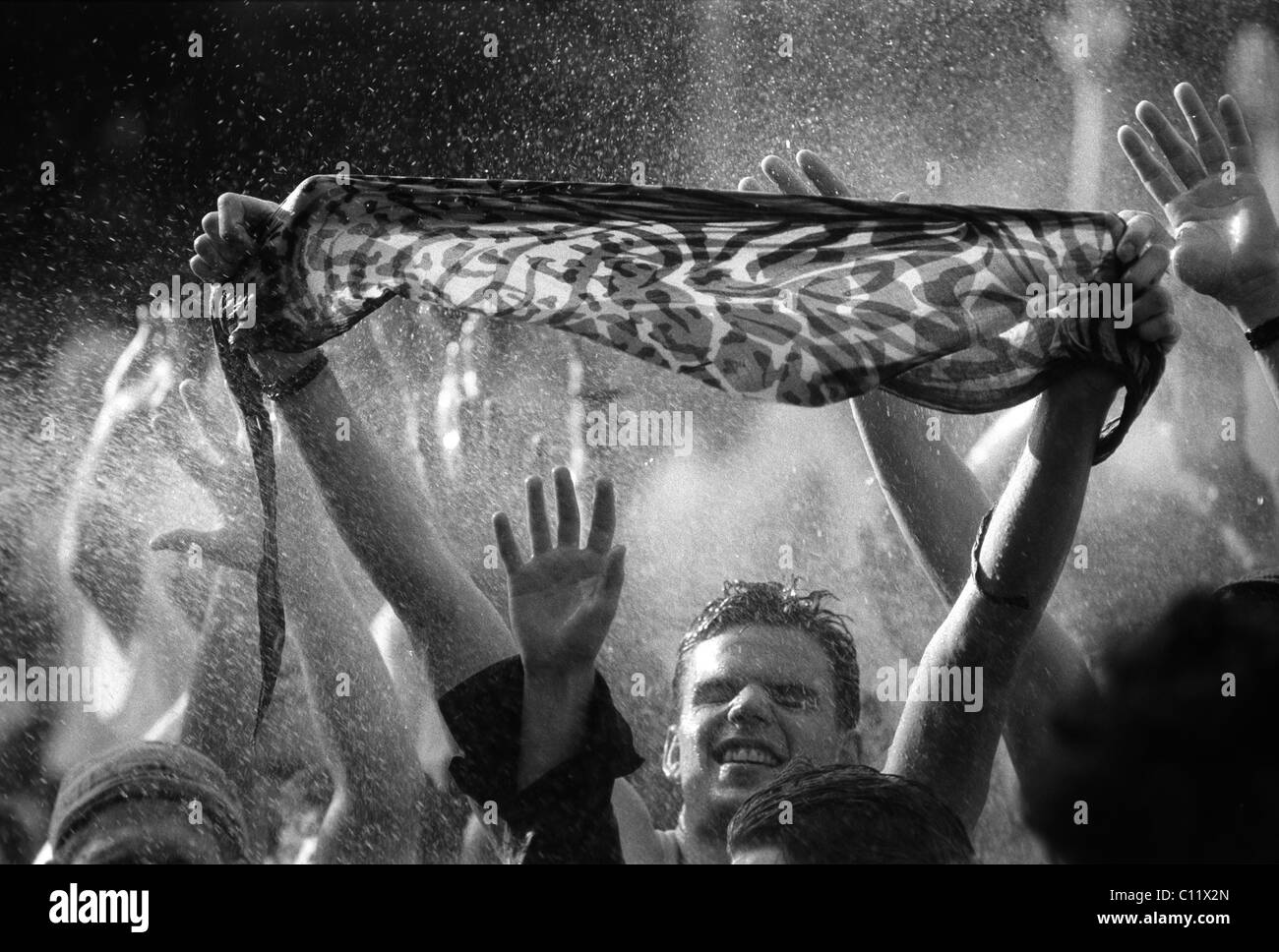 Konzert der Rockgruppe "Simple Minds" am 01.09.1991 auf der Loreley Freilichtbühne, St. Goarshausen, Rheinland-Pfalz Stockfoto