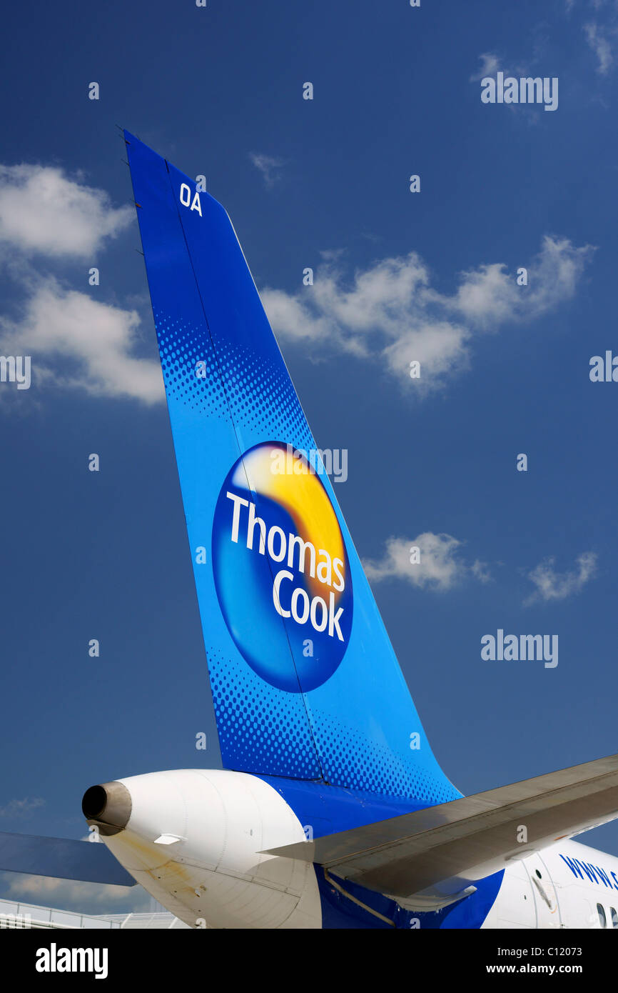 Flugzeuge, tail Unit, Thomas Cook, Airbus Stockfoto