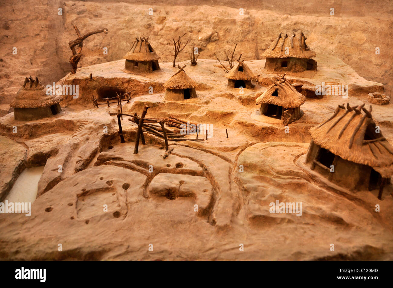 Modell der ersten Siedlung auf dem Palatin, Museo Palatino, Rom, Latium, Italien, Europa Stockfoto