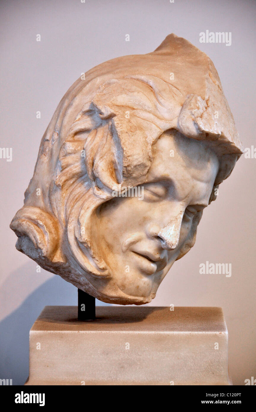 Antiker Marmor-Kopf des sterbenden Persisch, Museo Palatino, Palatino, Rom, Latium, Italien, Europa Stockfoto