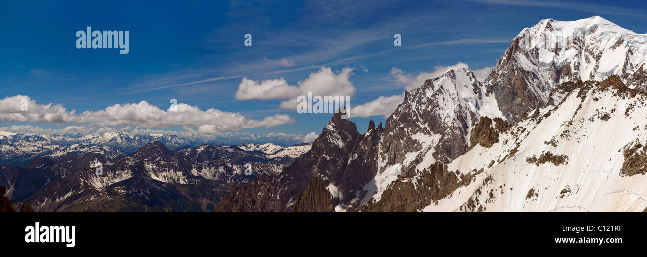 La Grande Motte, Mont Blanc, Aiguille Blanche de Peuterey, Les Gletscher De La Vanoise, Aiguille Noire de Peuterey Stockfoto