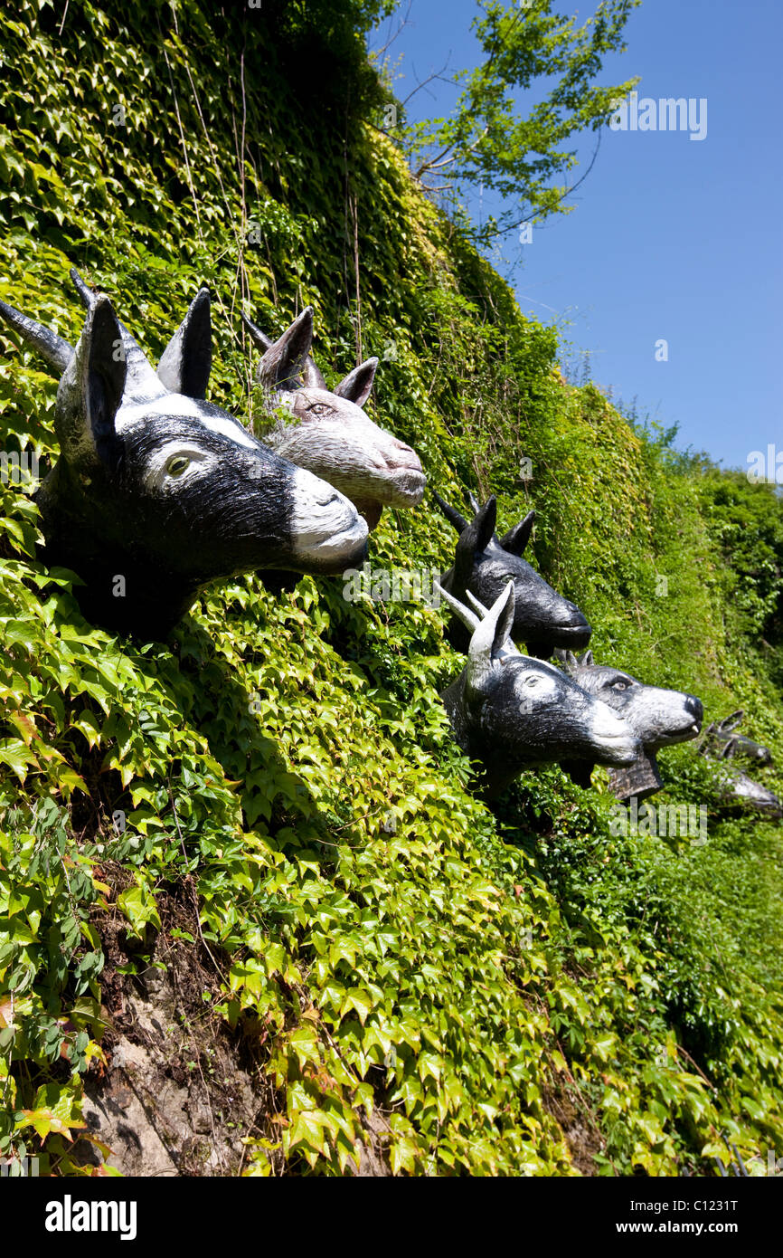 Figuren aus den Märchen der Gebrüder Grimm, Grimm-Dich Biodiesel Trail, Marburg, Hessen, Deutschland, Europa Stockfoto