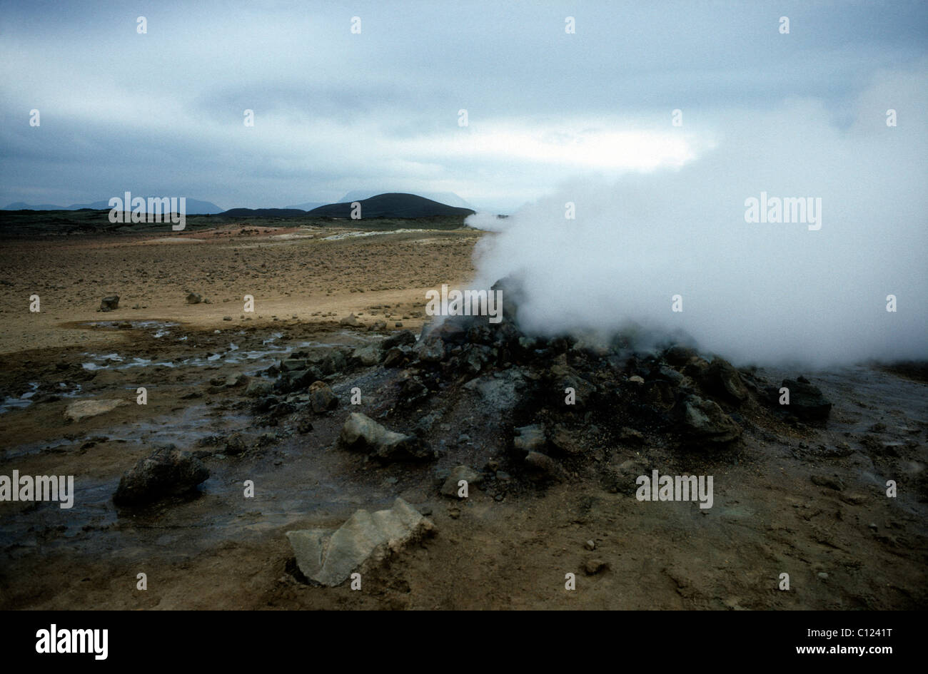 Einer Fumarole im Feld Namaskard Solfatara in Nordisland Stockfoto