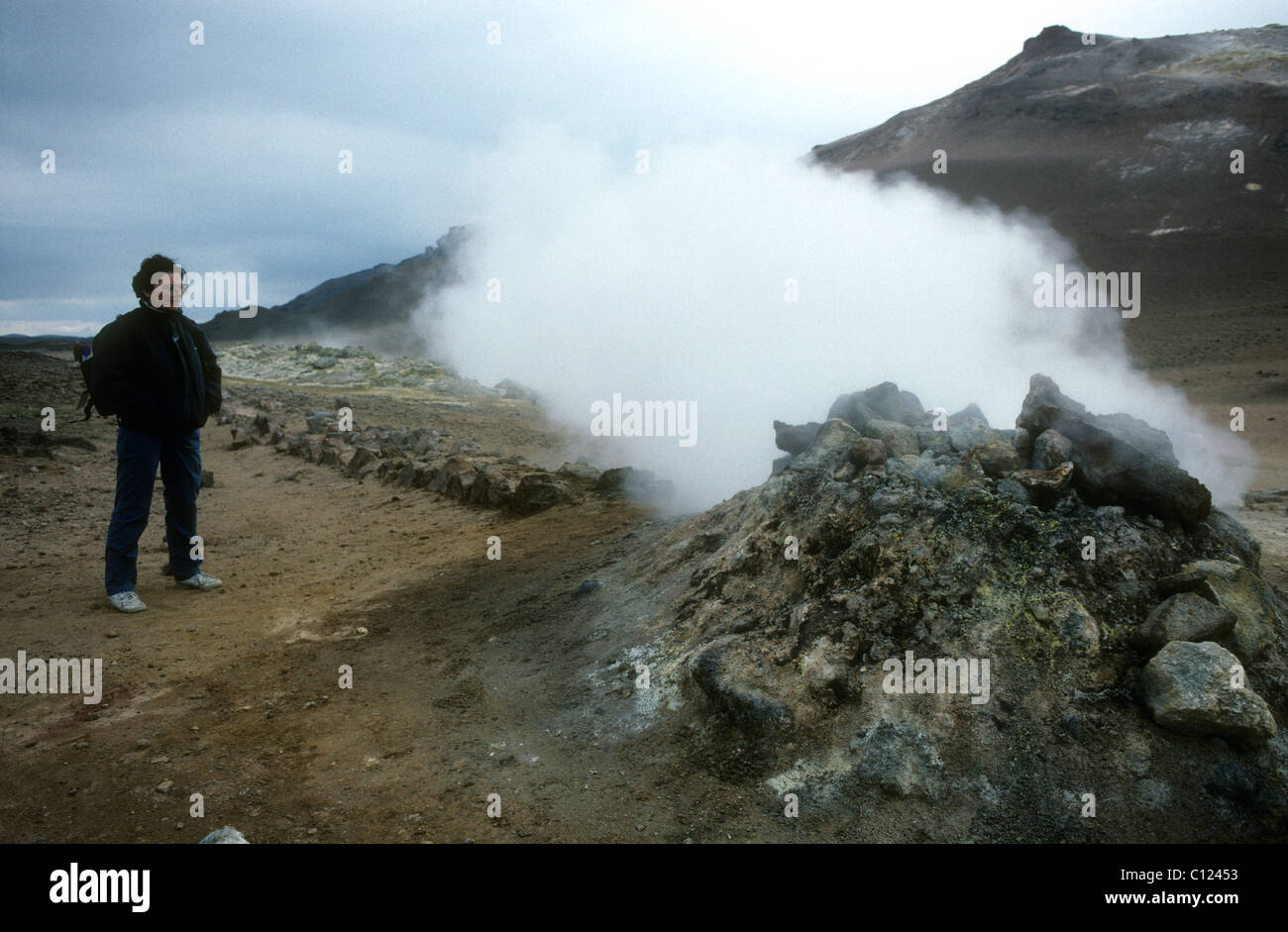 Einer Fumarole im Feld Namaskard Solfatara in Nordisland Stockfoto