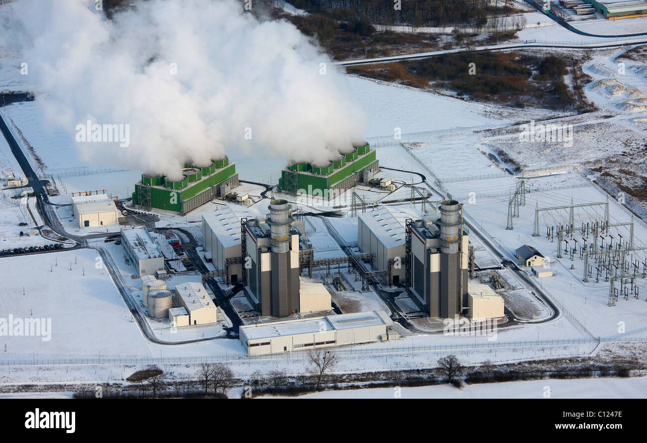 Luftbild, Kraftwerk Wolke, Trianel GuD Gasturbinenkraftwerk, Hamm