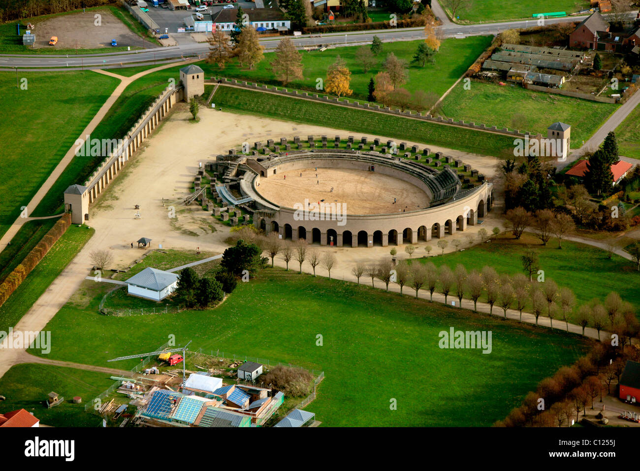 Antenne zu sehen, archäologischer Park, Colonia Ulpia Traiana, Römermuseum, Xanten, Niederrhein Region North Rhine-Westphalia Stockfoto