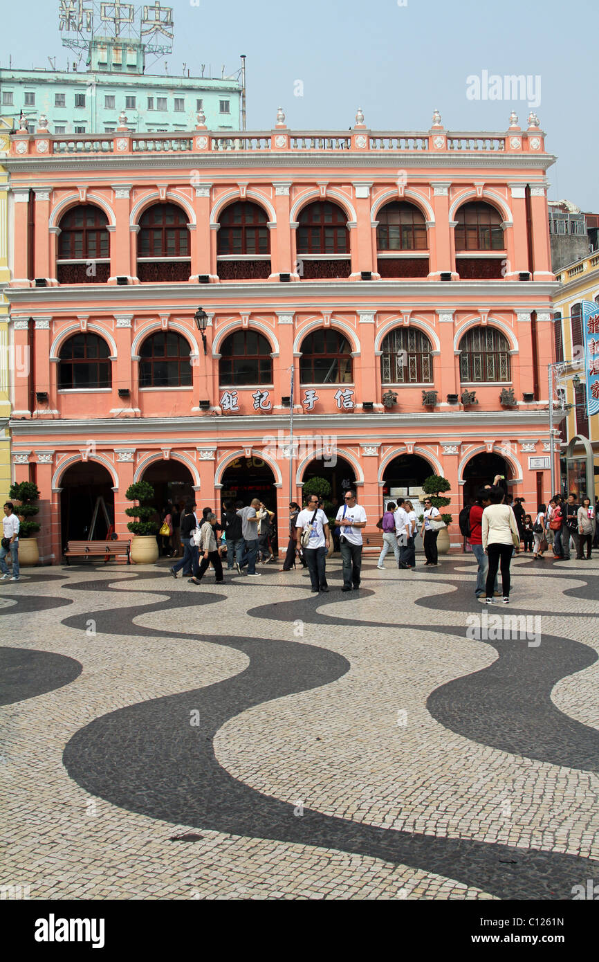 Largo Senado, der Senatsplatz in Macau, China. Stockfoto