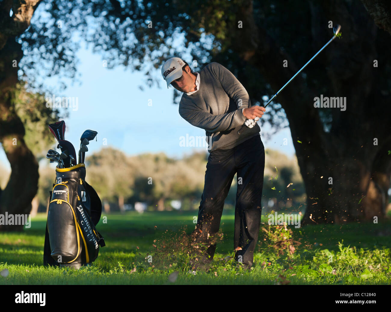 Man spielt golf Stockfoto