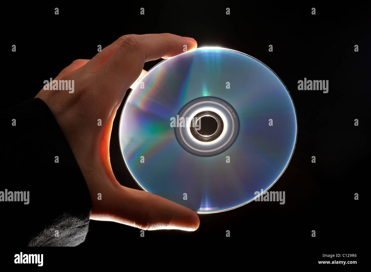 Hand, die eine Daten-cd Stockfoto