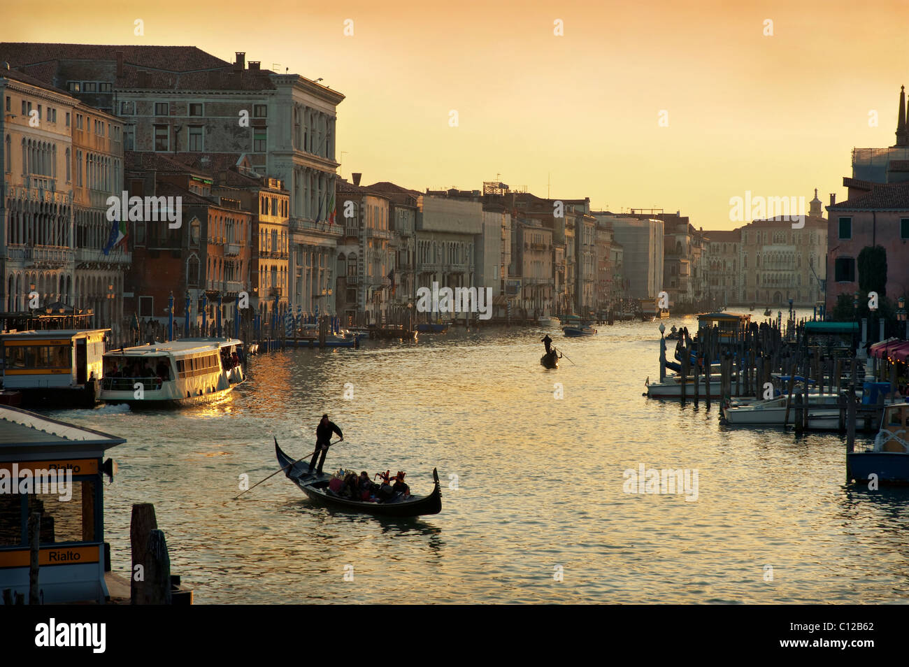 Canal Grande am Abend Stockfoto Canal Grande am Abend Stockfoto