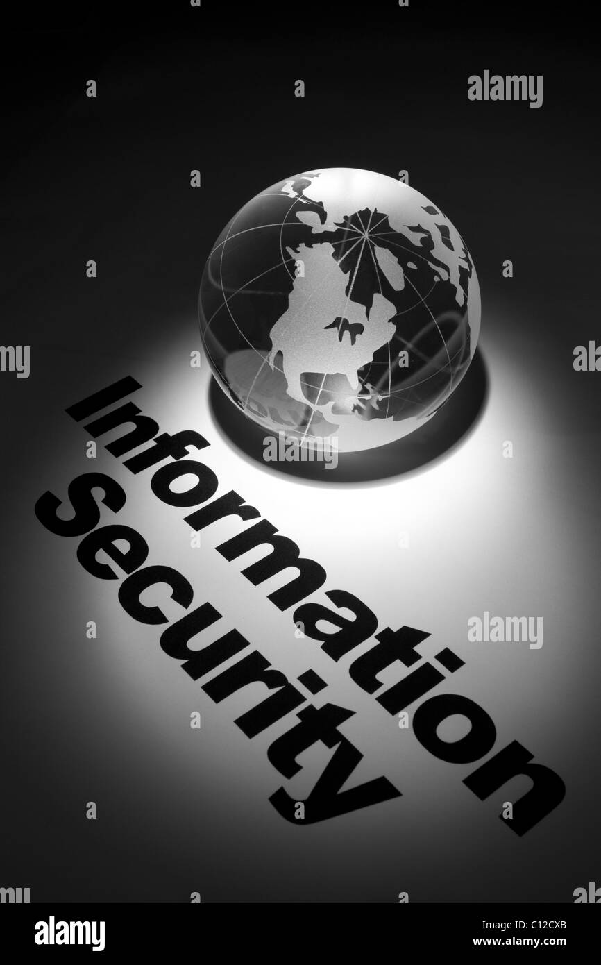 Globus, Konzept der Sicherheit in der Informationstechnik Stockfoto