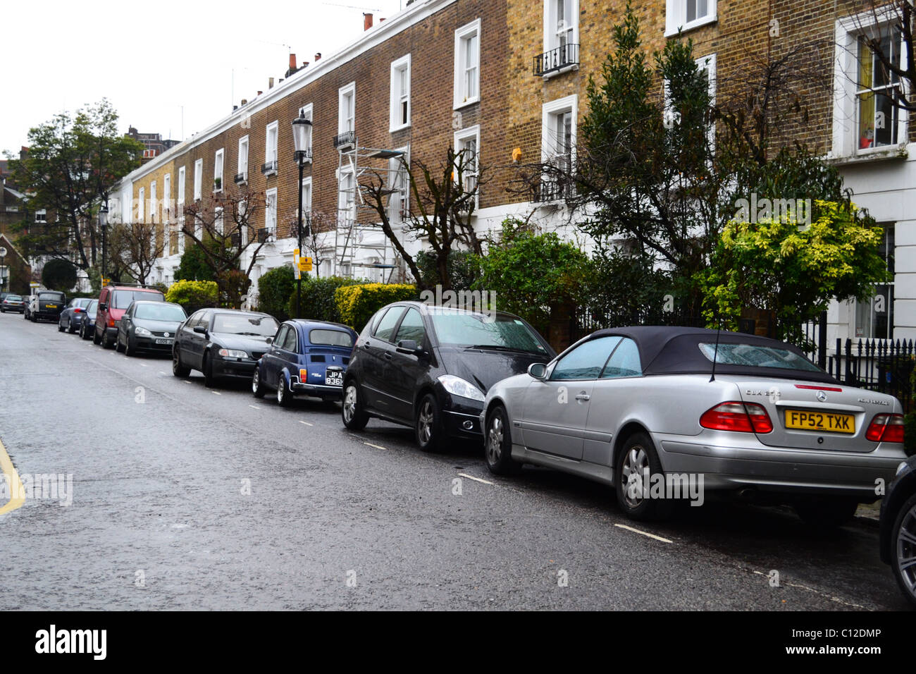 Traditionelle Häuser in Chelsea, London, UK Stockfoto