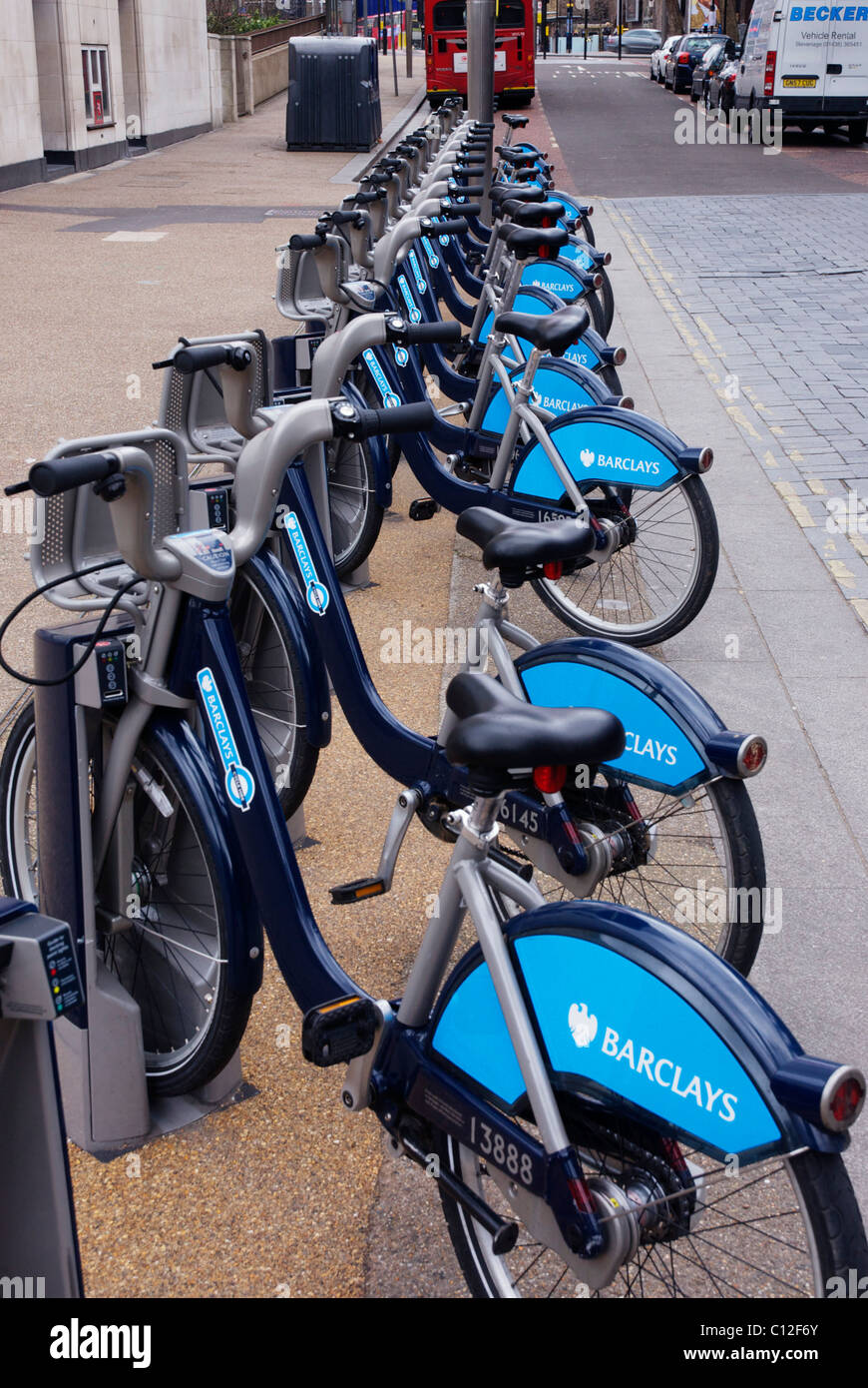 Mieten Sie Zyklen bereit zu reiten Stockfoto