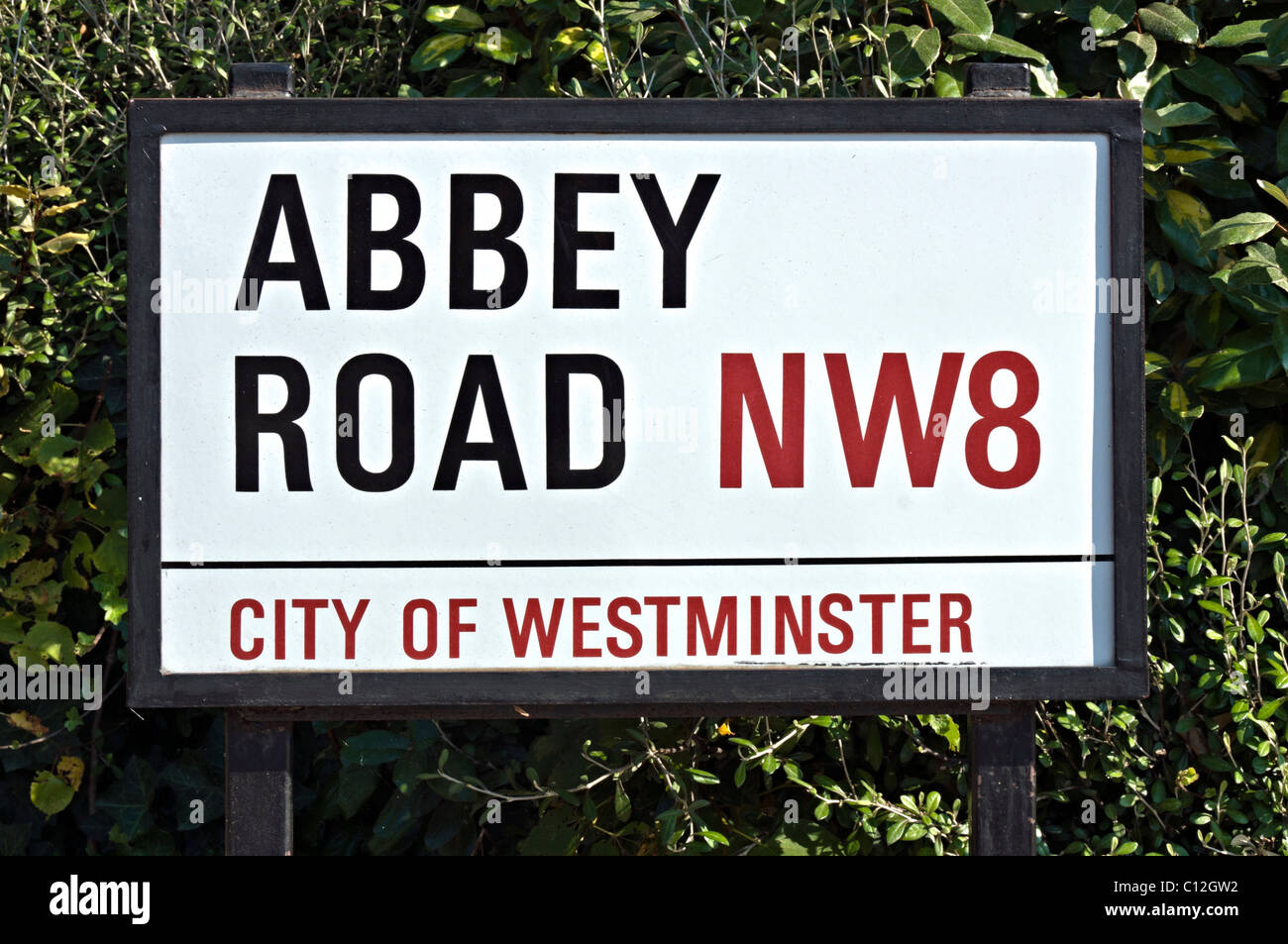 Abbey Road NW8 Straßenschild, London Stockfoto