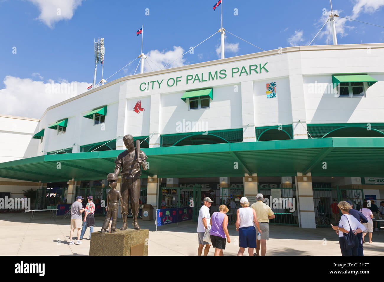 Boston Red Socks Baseball Spring Trainingsspiel bei City of Palms Park in Fort Myers Florida Stockfoto