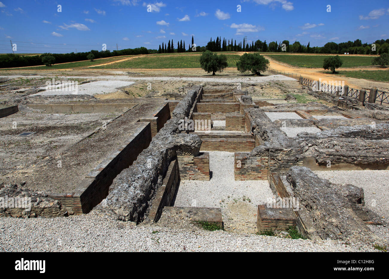 Römische Ruinen in Italica, Sevilla, Spanien Stockfoto