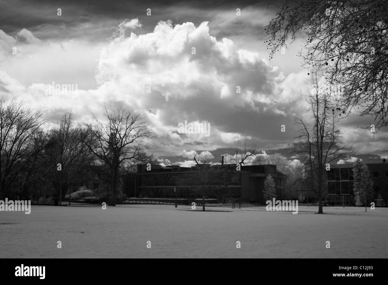 Infrarot-Cumulus Wolken über Bibliothek Stockfoto