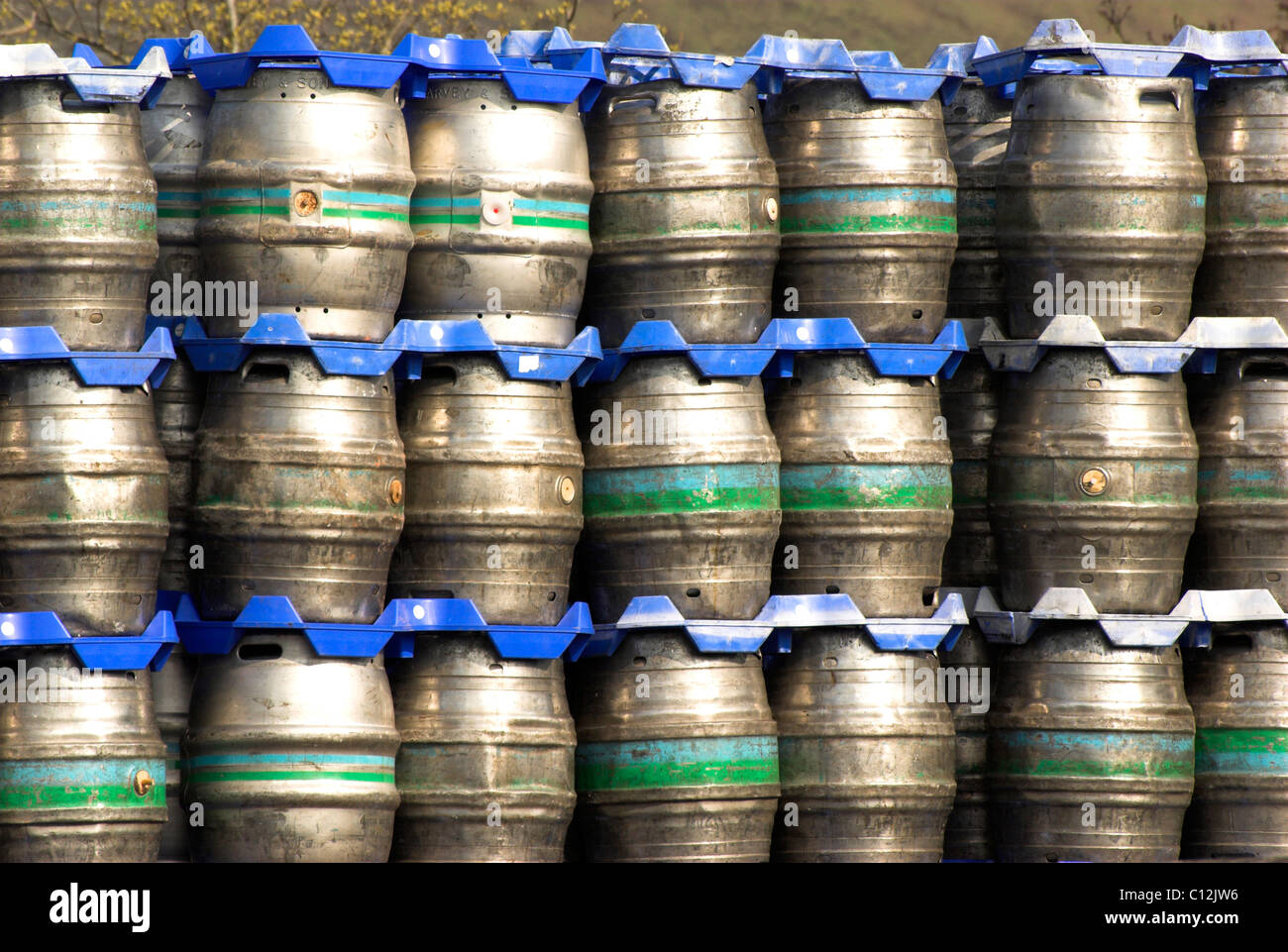 Bier Fässer. Stockfoto