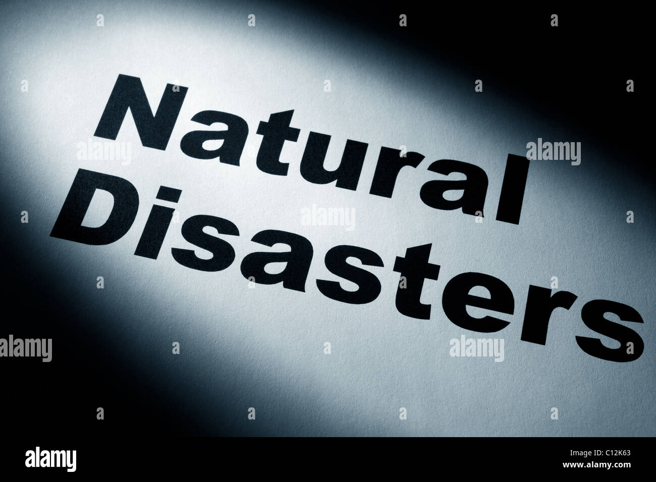 Licht und Wort von Naturkatastrophen für Hintergrund Stockfoto