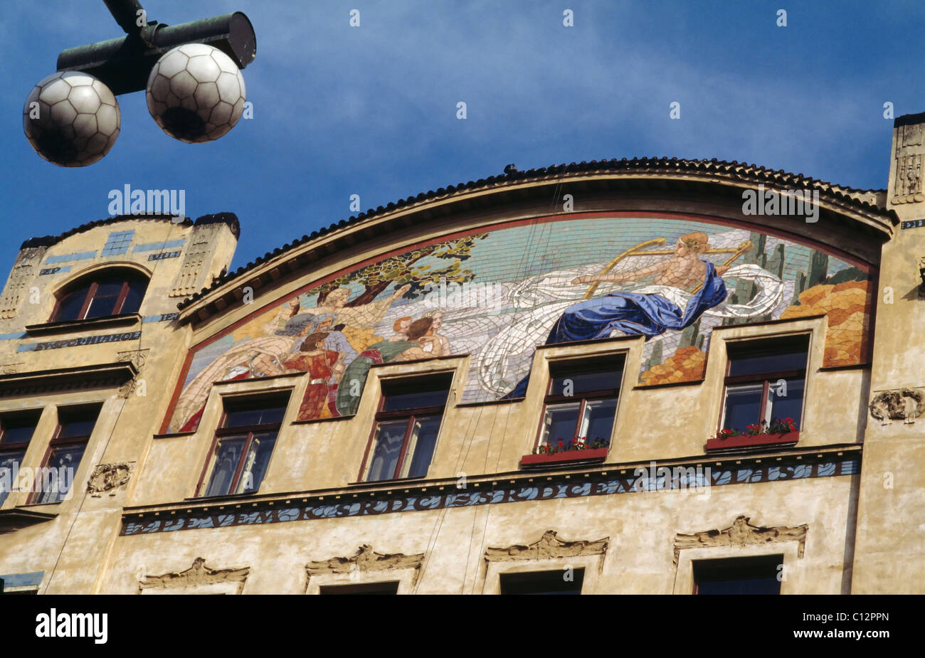 Art-Deco-Haus Masarykkai 16, Prag, Tschechische Republik, Weltkulturerbe Stockfoto