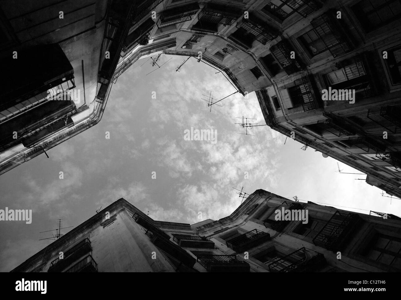 Architektonisches Detail der Carrer de Milans im Barrio Gotico, Barcelona, Spanien Stockfoto