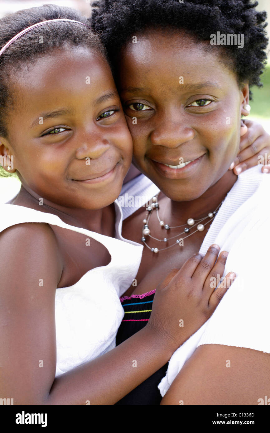 Mutter und Tochter Porträt, Harare, Simbabwe Stockfoto