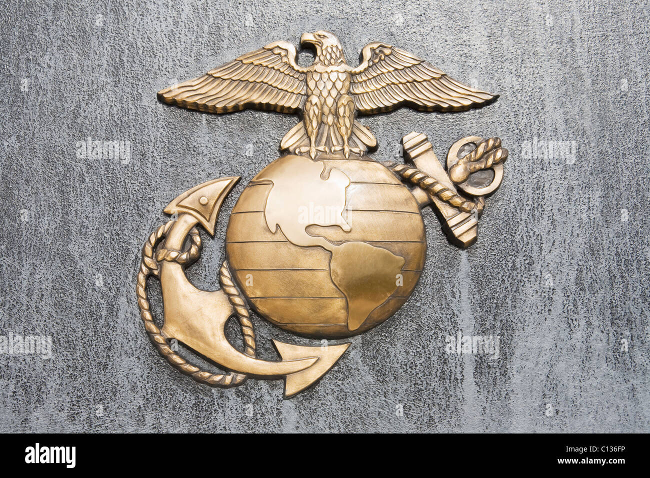 USA, Virginia, Nahaufnahme von US-Marines Abzeichen Stockfoto