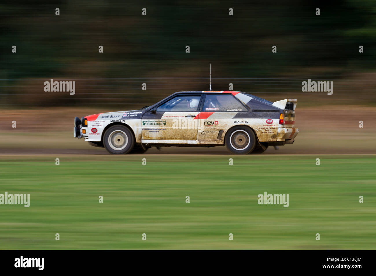 Ein Audi Quattro bei der Somerley Motorfair. Teil der Rallye Sunseeker 2011. Stockfoto