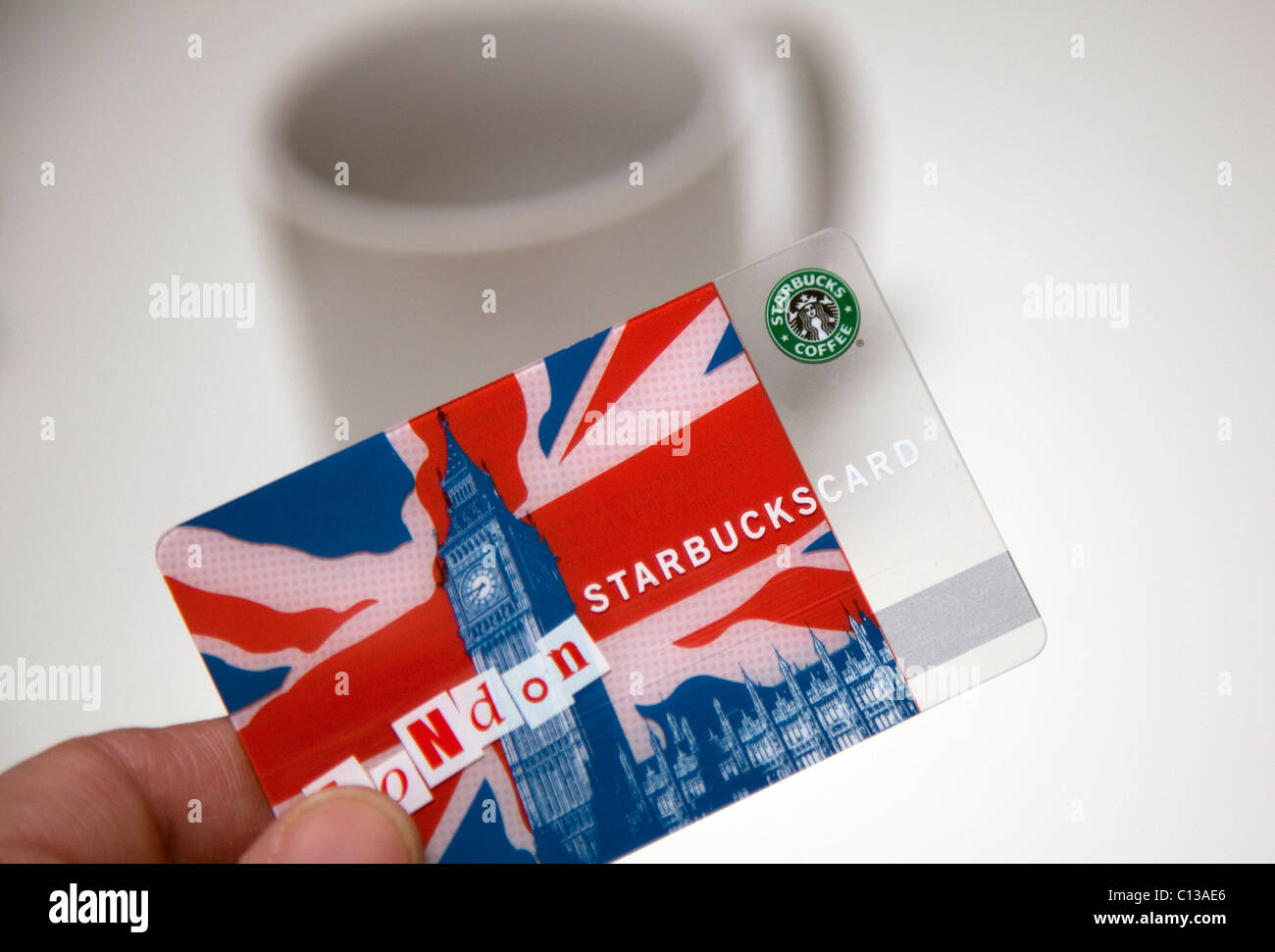 Starbucks Coffee Treuekarte, London Stockfoto