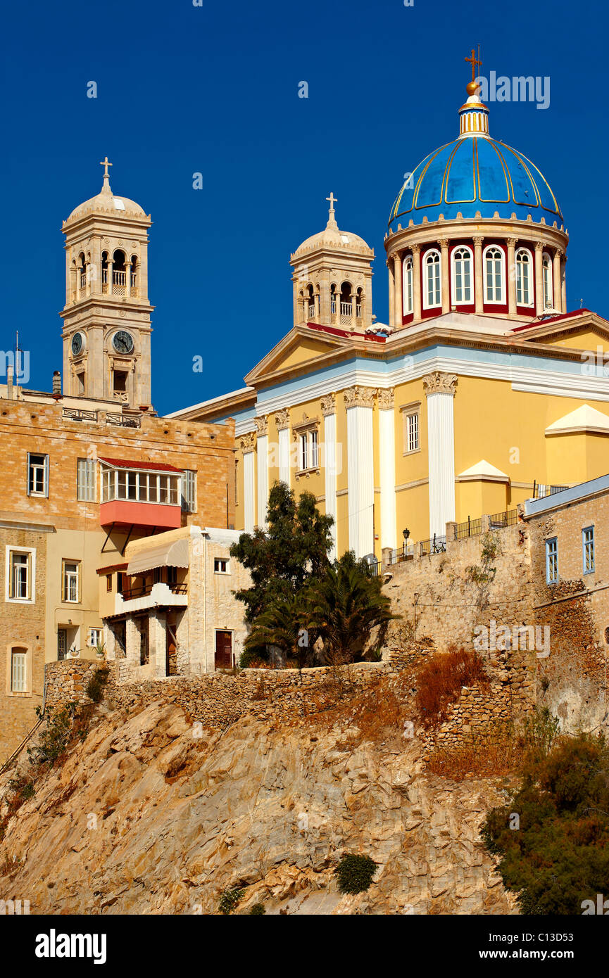 Der Neo-klassischen griechisch-orthodoxe Kirche des Heiligen Nikolaus, Ermoupolis, Syros, griechischen Kykladen-Inseln Stockfoto