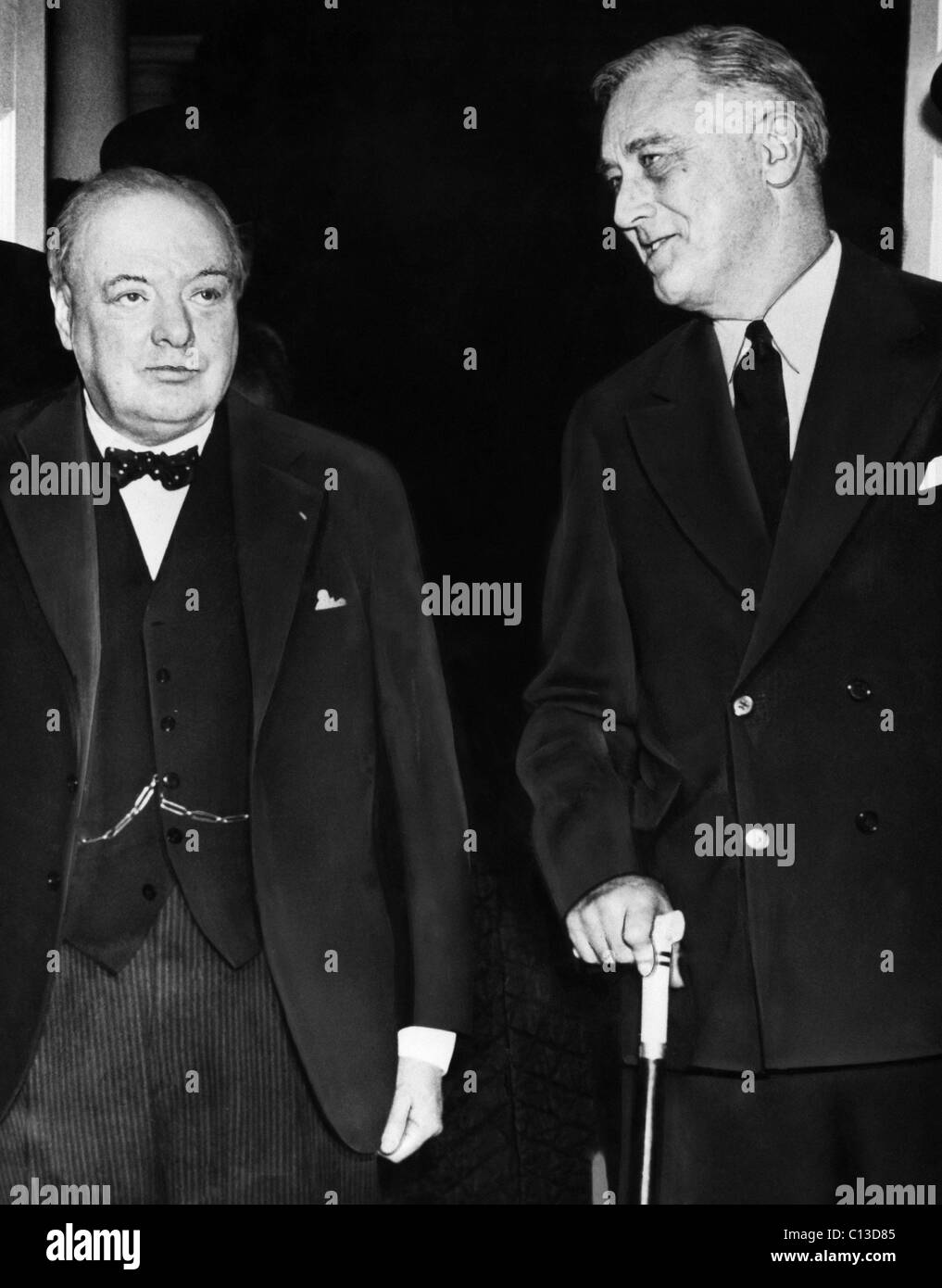 Dem zweiten Weltkrieg. Der britische Premierminister Winston Churchill und US-Präsident Franklin Delano Roosevelt, etwa Anfang der 1940er Jahre. Stockfoto