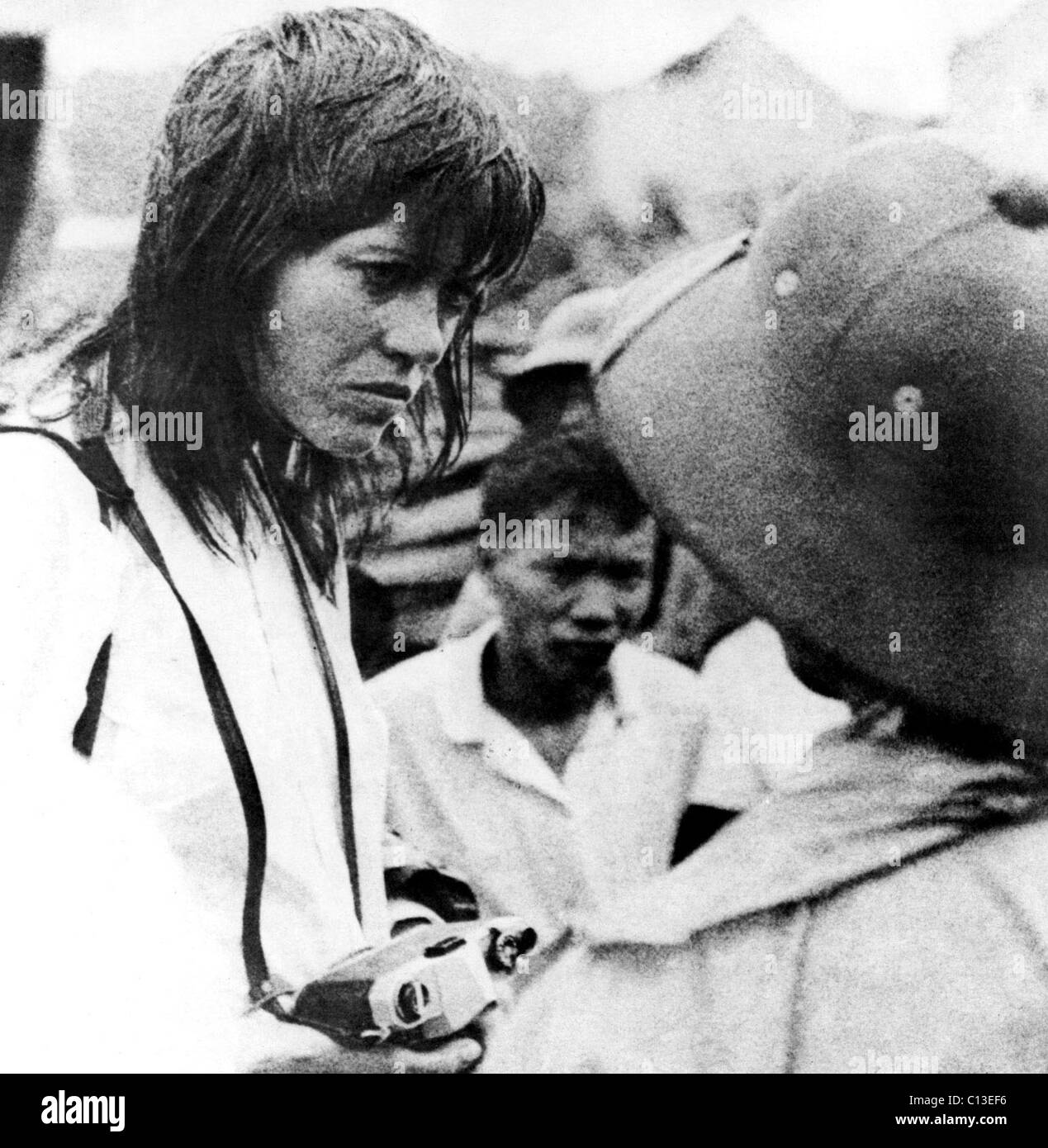 Brief an JANE, Jane Fonda in Hanoi in 1972 während des Vietnam-Krieges. Das Bild auf dem Godard und Gorin LETTER TO JANE basiert, Stockfoto