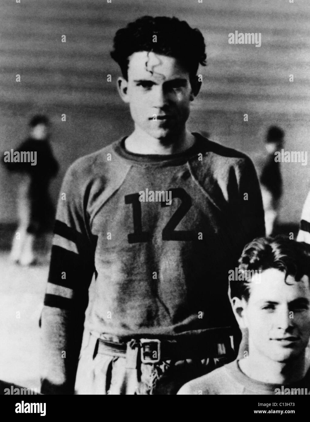 Richard Nixon. Künftige US-Präsident Richard Nixon, der Whittier College Football-Team, Whittier, Kalifornien, etwa Anfang der 1930er Jahre. Stockfoto