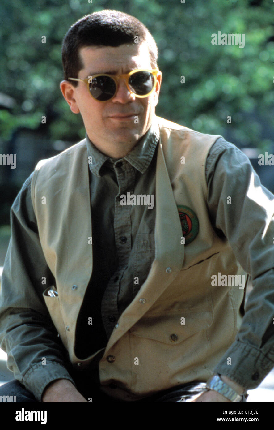 David Mamet während des Bildens von HOUSE OF GAMES (1987) Stockfoto