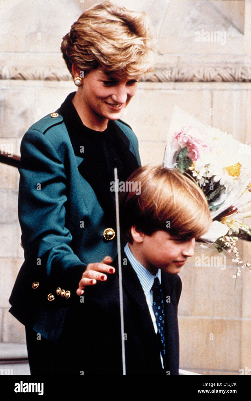 Prinzessin/LADY DIANA SPENCER, mit ihrem Sohn Prinz William, 13. April 1992 Stockfoto