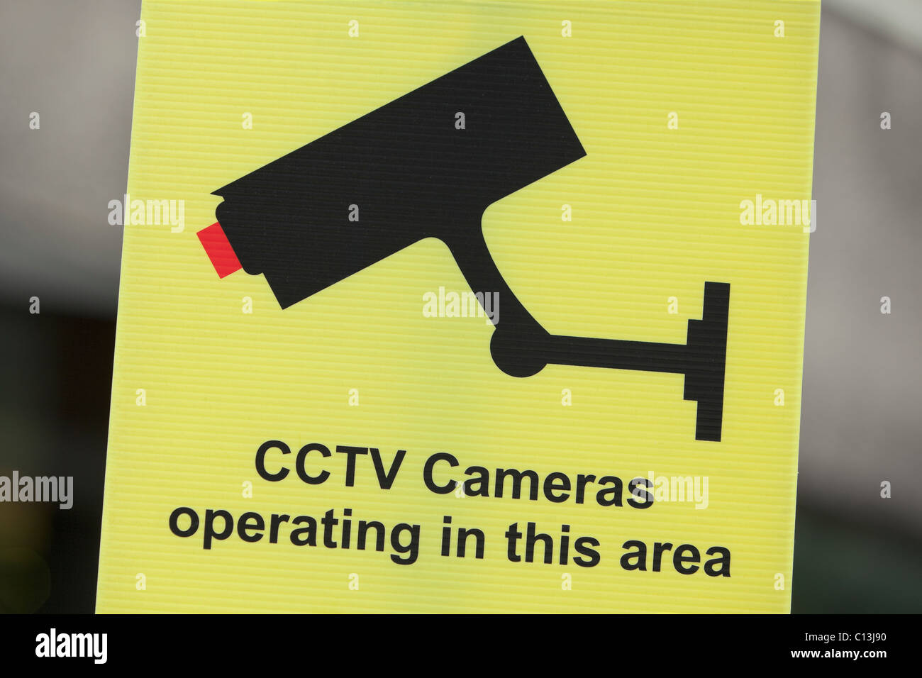 CCTV unterschreiben Warnung der Kamera im Einsatz, UK Stockfoto