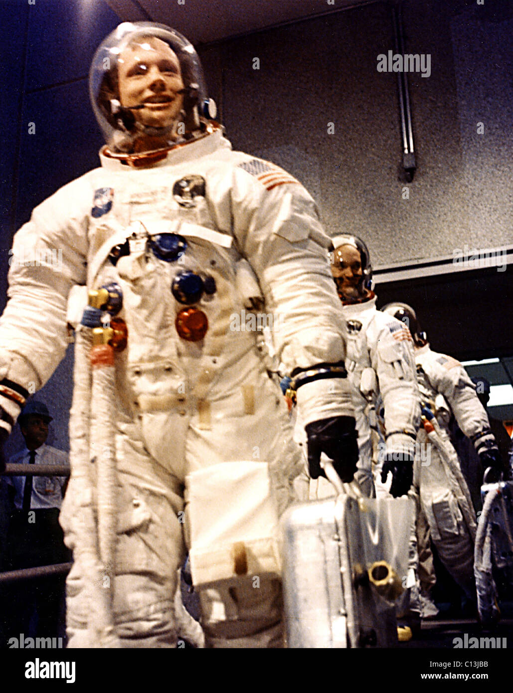 NEIL ARMSTRONG & Crew, Kopf, um das Raumschiff Apollo 11, Reise nach dem Mond, Juli 1969. (c) NASA. Höflichkeit: Everett Collection. Stockfoto