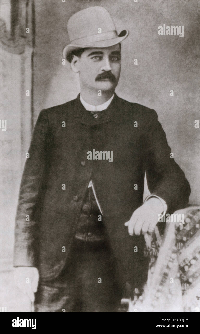 Bat Masterson (1853-1921), Sheriff von Dodge City, Kansas. Er wurde von Randolph Scott in dem 1947 Film, TRAIL STREET dargestellt. Gene Barry spielte ihm in einer Fernsehserie, die von 1958 bis 1961 lief. Stockfoto