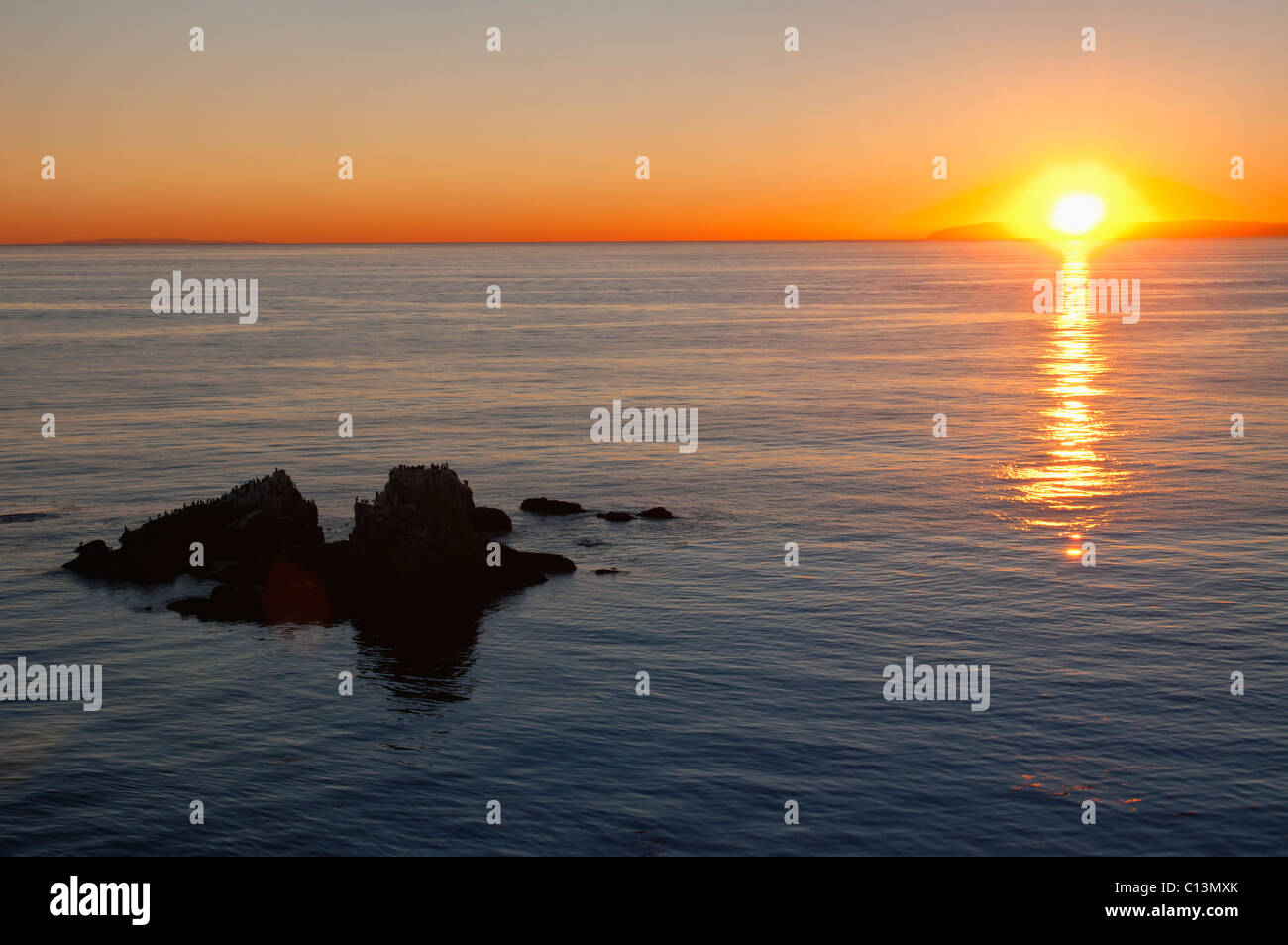 Sonnenuntergang über dem Pazifik, Laguna Beach, California, USA Stockfoto