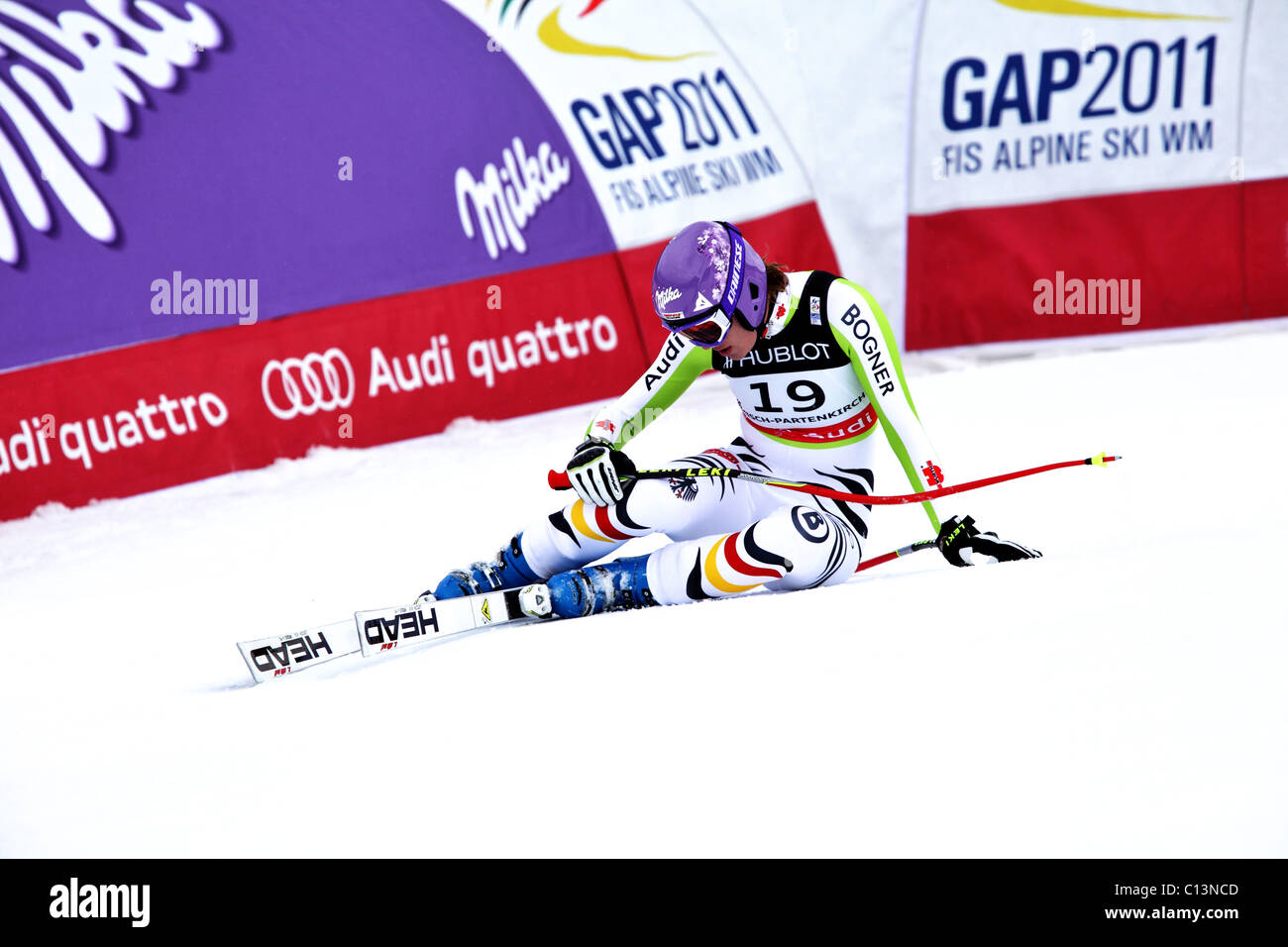 Maria Riesch (GER) bei der FIS Alpinen Ski-Weltmeisterschaften 2011 in Garmisch-Partenkirchen Stockfoto