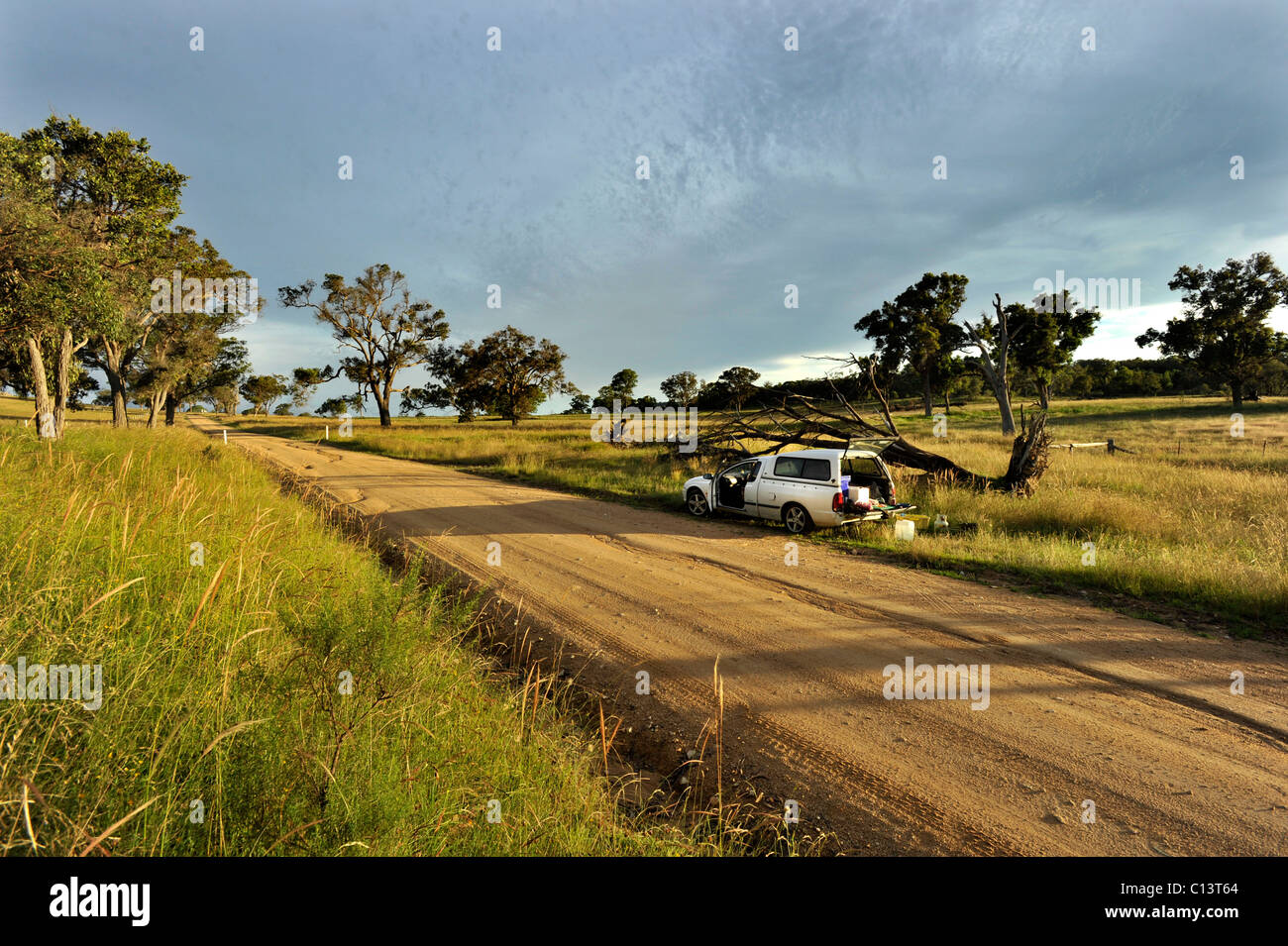 Camping auf einer Landstraße bei "Bolivien" in New South Wales Australien Stockfoto