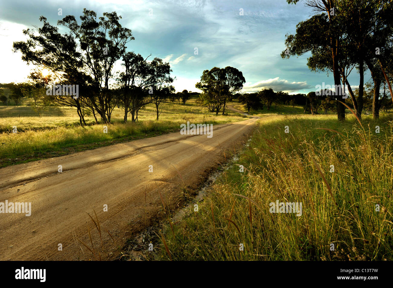 Eine Landstraße bei "Bolivien" in New South Wales Australien Stockfoto